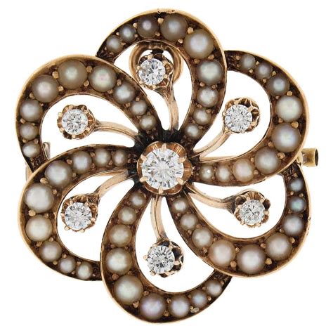 Antique 14k Gold Brooches 2424 For Sale At 1stdibs 14k Gold