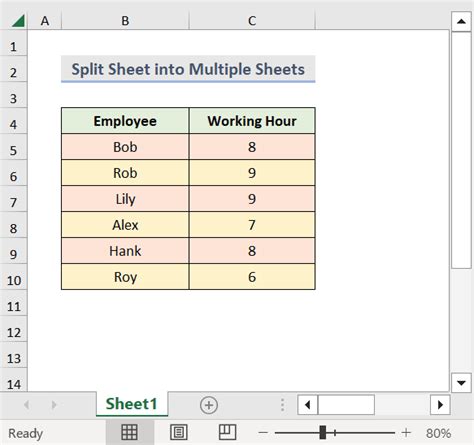 Split Excel Sheet Into Multiple Worksheets