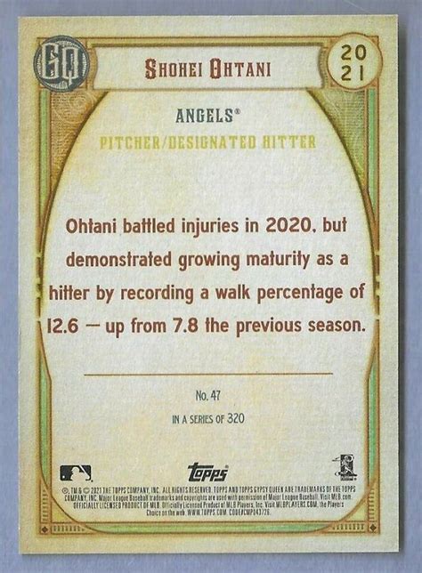 2021 Topps GYPSY QUEEN GREEN PARALLEL SHOHEI OHTANI 47 EBay