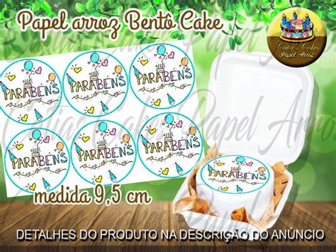 Papel De Arroz Bentô Bento Cake Palavra Parabéns Elo7