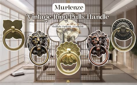 Murtenze 12 Pieces Antique Bronze Drawer Ring Pulls Vintage Decorative