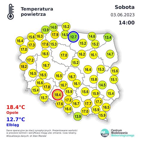 Imgw Pib Meteo Polska On Twitter Aktualnie Najcieplej Jest W Opolu