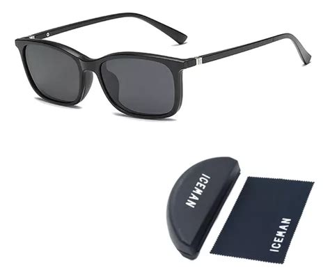 Gafas De Sol Iceman Clip On Uv Con Lentes Extra Bles Y Funda A Color