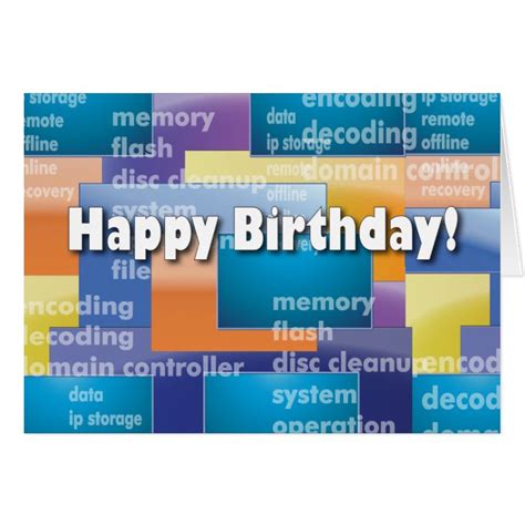 Happy Birthday Computer Geek Card Zazzle