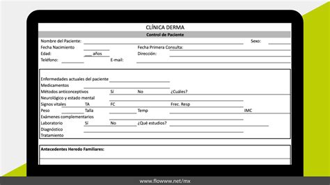 Ejemplo De Formulario De Historial Del Paciente