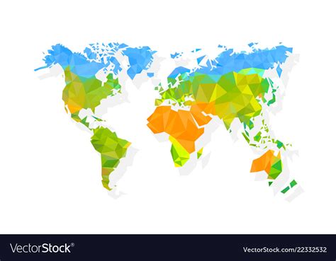 Map World Polygon On A White Background Royalty Free Vector