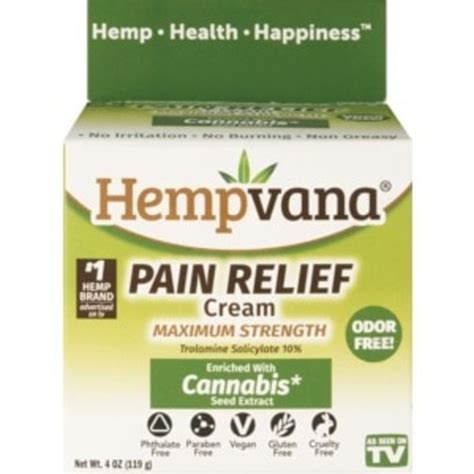 Hempvana Pain Cream Maximum Strength Cannabis Sativa 4 Oz Instacart