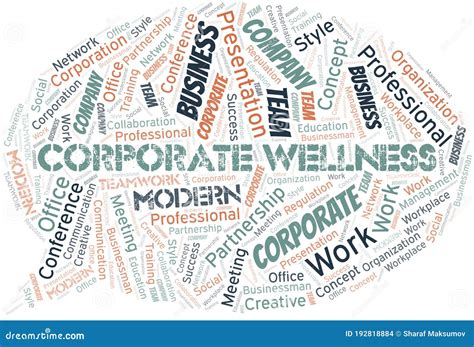 Corporate Wellness Vector Word Cloud Made With Text Only Stock Vector