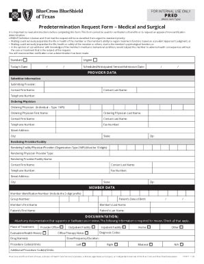 Il Bcbs Predetermination Request Form Fill Online Printable