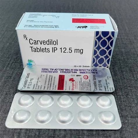 12 5 Mg Carvedilol Tablets For High Blood Pressure At Rs 1100 Box