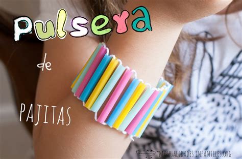 Pulsera Con Pajitas Manualidades Infantiles