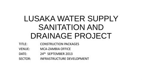 Pdf Lusaka Water Supply Sanitation And Drainage Pdf File