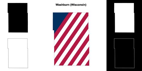 Washburn County, Wisconsin outline map set 43222987 Vector Art at Vecteezy