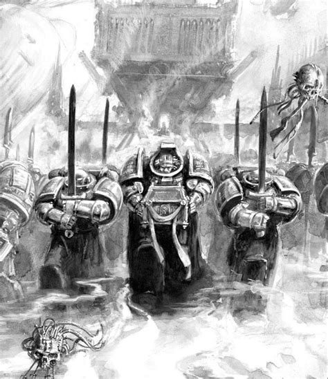 The Warhammers Are Ready For Battle In This Black And White Drawing