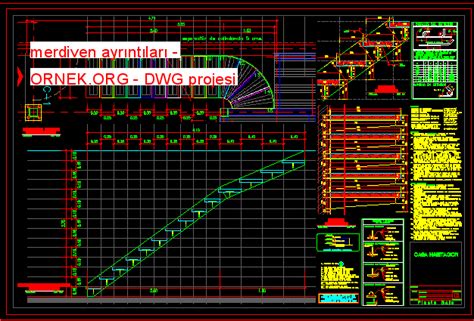 Proje Sitesi Metalik Merdiven Autocad Projesi