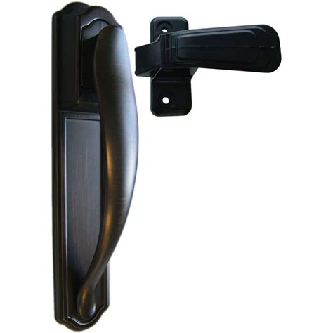 Ideal Security Deluxe Storm And Screen Door Lever Handle And Keyed Deadlock In Satin Nickel Hk01