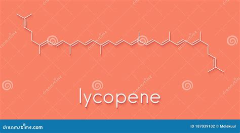 Lycopene Red Tomato Pigment Molecule Skeletal Formula Stock Photo