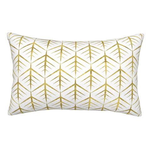 Adobk White And Gold Geometry Print Pillow Cases Standard Size White