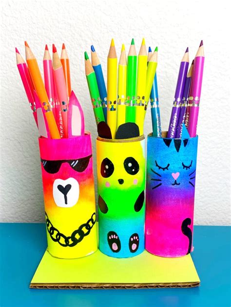 Diy Paper Roll Craft Pencil Holder • Color Made Happy