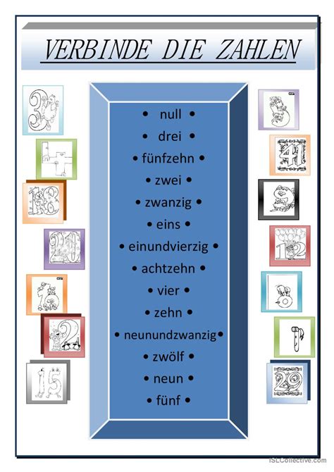 zahlen Deutsch DAF Arbeitsblätter pdf doc