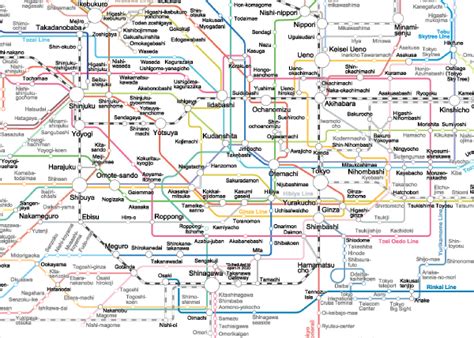 English Tokyo Train And Subway Map