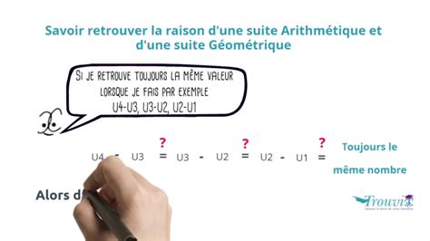 Suites Retrouver la raison d une suite arithmétique et d une suite