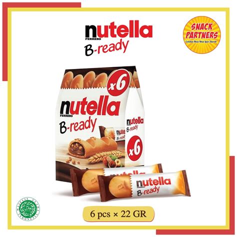 Jual NUTELLA B Ready FERRERO 6 PCS X 22 GR Biskuit Wafer Coklat