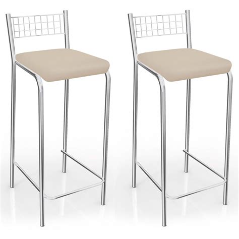 Banquetas Kit 2 Banquetas Genova Cromada Nude Kappesberg