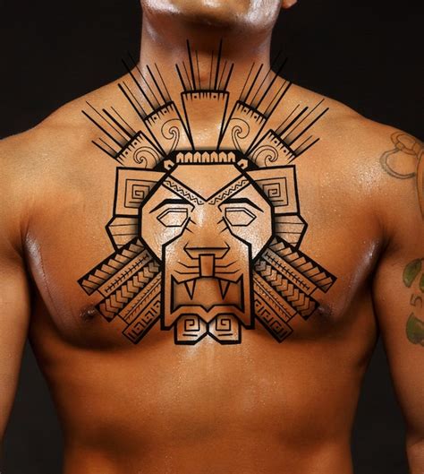 Aztec Lion Tattoo Mayan Lion Tattoo Tribal Lion Tattoo Etsy