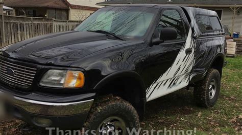 97 Ford F150 Short Box Stepside Raptor Style Custom Graphics Youtube