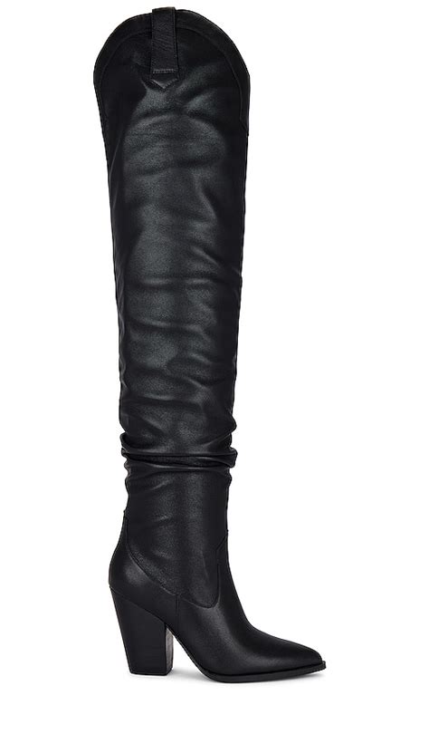 Women S Designer Boots Black Flat Heeled Knee High