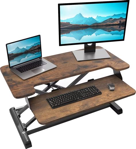 BONTEC Convertisseur de Bureau Debout 55cm Rehausseur Réglable en