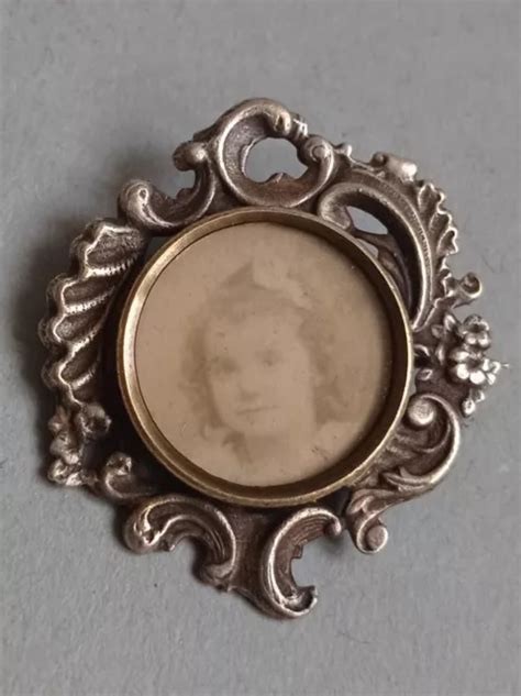 Ancienne Broche Porte Photo Art Nouveau M Tal Argent Me Eur