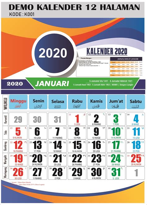 Template Kalender 2023 Lengkap Penanggalan Masehi Hijriyah Dan Jawa Riset