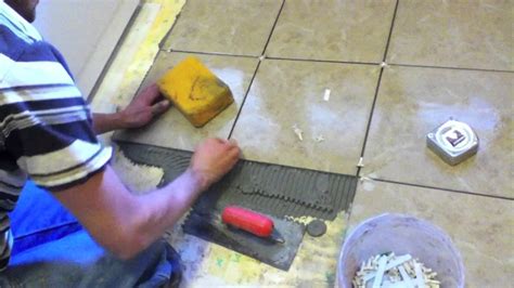 Laying And Grouting Floor Tiles Youtube