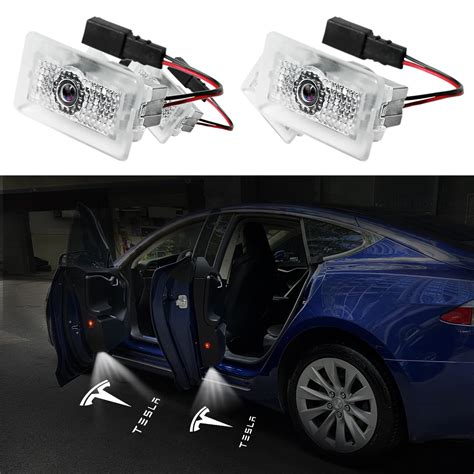 Buy Tesla Puddle Lights Car Door Welcome Courtesy Step Led Emblem Logo