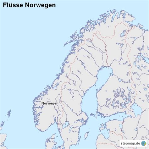 Stepmap Flüsse Norwegen Landkarte Für Norwegen