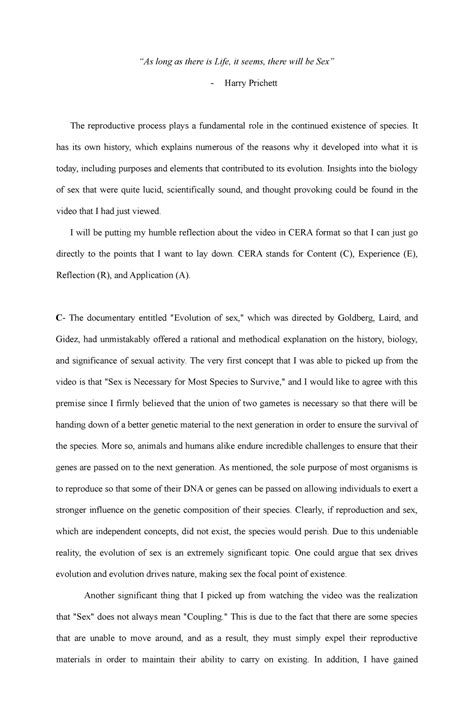 Evolution Of Sex As Long As There Is Life It Seems There Will Be Sex Harry Prichett The