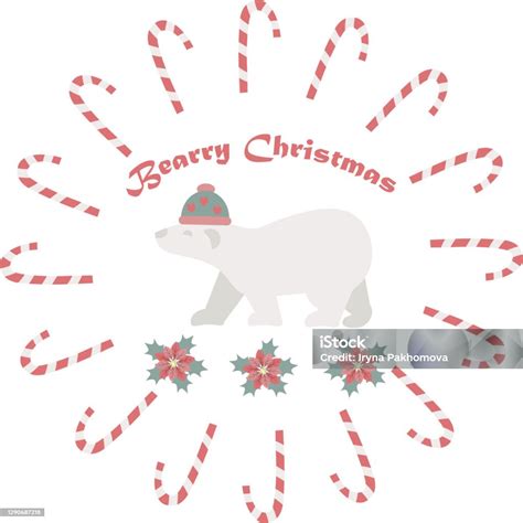 Christmas Composition With Polar Bear Stock Illustration Download