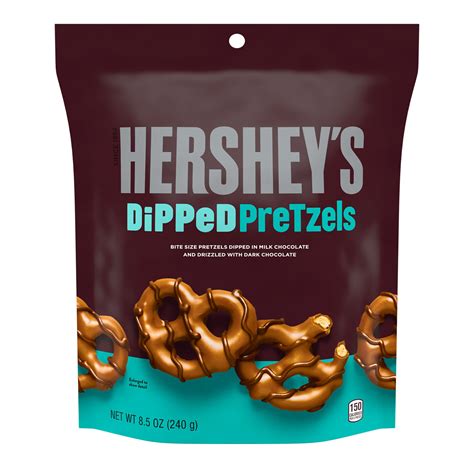 Hershey S Milk Chocolate Dipped Pretzels 8 5oz Candy Bag