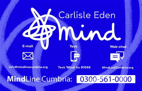 Mindline Cumbria Carlisle Eden Mind Mental Health Support