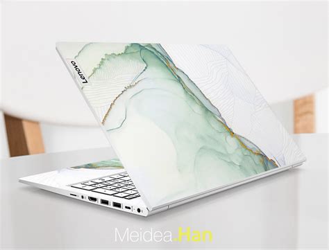 Lenovo Laptop Skins Personalized T Green Simple Lines Vinyl Etsy