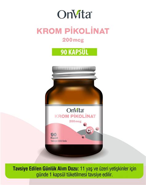 Krom Pikolinat 200 mcg OnVita Vita Min Sağlık Destekleri