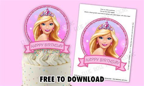 Barbie Doll Cake Topper Printable Outlet Discount Th