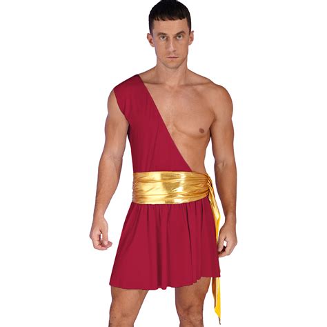 Men‘s Ancient Greek God Halloween Party Costume Cosplay One Shoulder