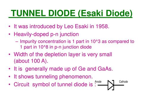 Tunnel Diode Schematic Symbol