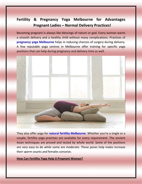 Ppt Fertility And Pregnancy Yoga Melbourne For Advantages Pregnant