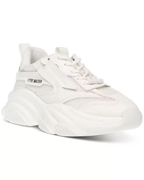 Steve Madden Possession Chunky Lace Up Sneakers In White Stylemi