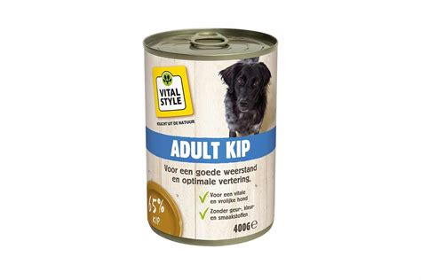 Vitalstyle Adult Kip Hondenvoeding Blik 400gram Online Kopen →