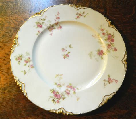 Haviland Limoges Plate Vintage Pink Floral And Gold